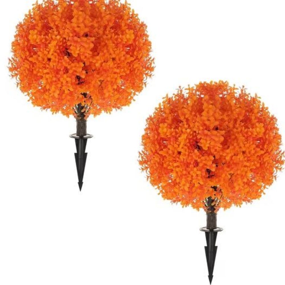 2-Pack Artificial Orange Topiary Trees